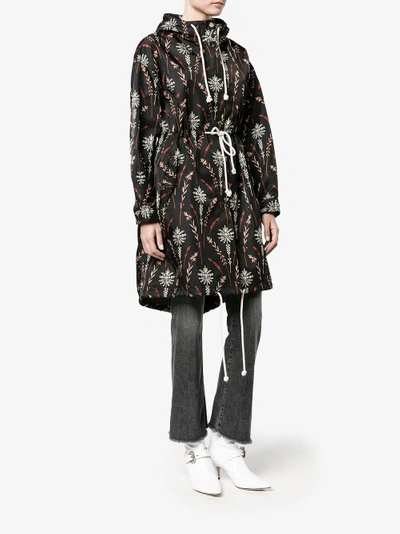 Shop Creatures Of The Wind Printed Nylon Parka In Black