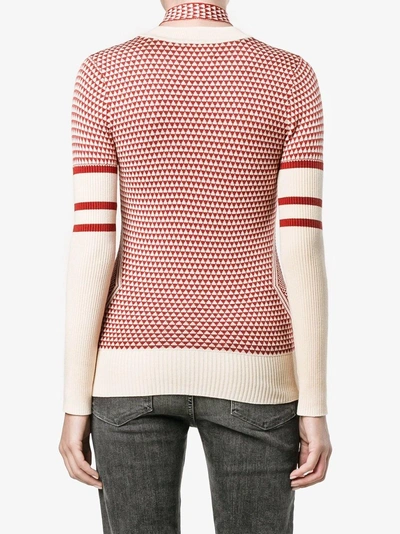 Shop Creatures Of The Wind Jacqaurd Choker Jumper In Red