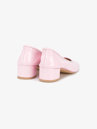 Shop Maryam Nassir Zadeh Pink Patent Roberta Pumps In Pink/purple