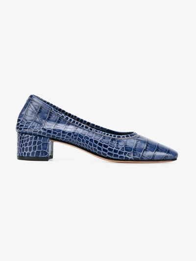 Shop Maryam Nassir Zadeh Blue Croc Roberta Pumps