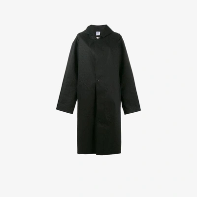 Shop Vetements X Mackintosh Oversized Hooded Raincoat With Logo In Black