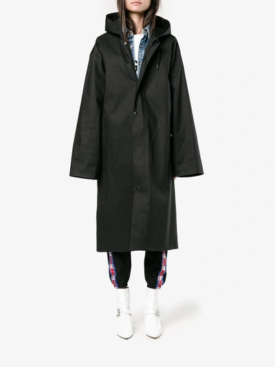 Shop Vetements X Mackintosh Oversized Hooded Raincoat With Logo In Black