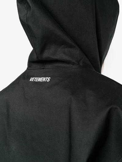 Shop Vetements X Mackintosh Oversized Hooded Raincoat With Logo In Black