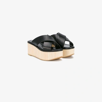 Shop Robert Clergerie Crossover Platform Sandals In Black