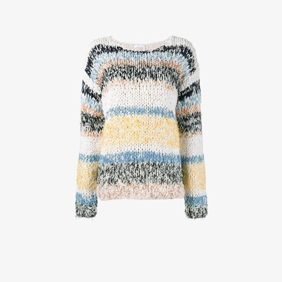 Shop Chloé Stripe Knitted Jumper In Multicolour