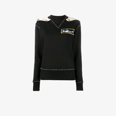 Shop Jw Anderson Shark Applique Sweatshirt In Black