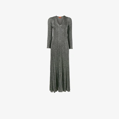 Shop Missoni Lurex Knitted Dress In Black
