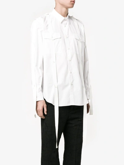 Shop Johnlawrencesullivan John Lawrence Sullivan Strap Long Sleeve Shirt In White