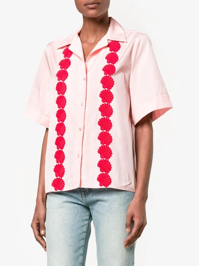 Shop Jour/né Shell Embroidered Shirt In Pink&purple