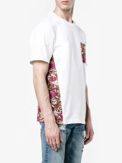 Shop White Mountaineering T-shirt With Contrasting Printed Panels