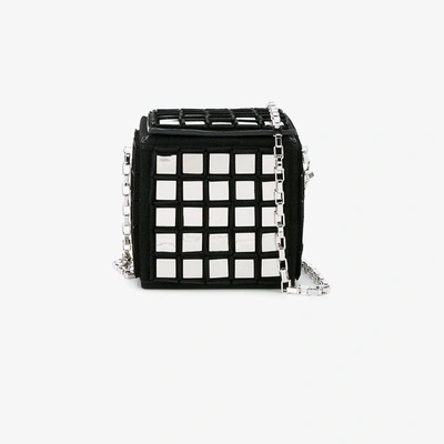 Shop Tomasini Mirror Embellished Rubix Cube Bag In Black