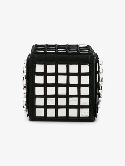 Shop Tomasini Mirror Embellished Rubix Cube Bag In Black