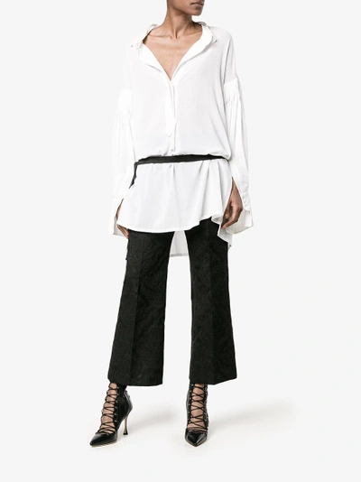 Shop Ann Demeulemeester Pleated Long Sleeve Shirt In White