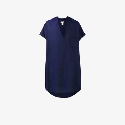 Shop Sulvam V-neck Open Side Shirt In Blue