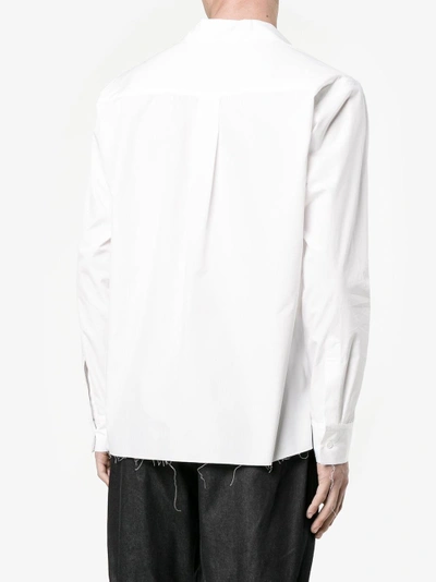 Shop Sulvam Open Collar Shirt In White
