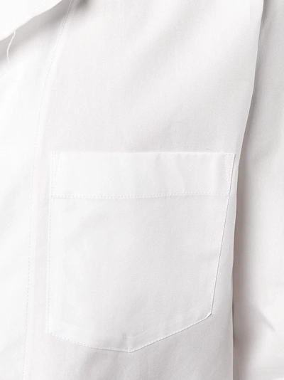 Shop Sulvam Open Collar Shirt In White