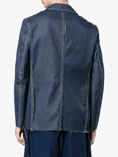 Shop Sulvam Denim Shirt Jacket In Blue
