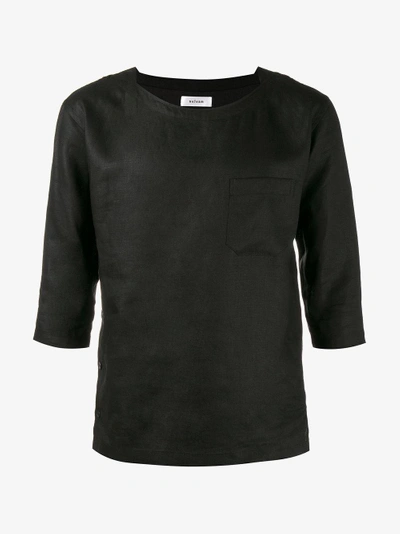 Shop Sulvam Pull Over Shirt In Black