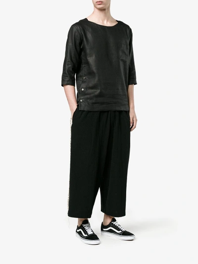 Shop Sulvam Pull Over Shirt In Black