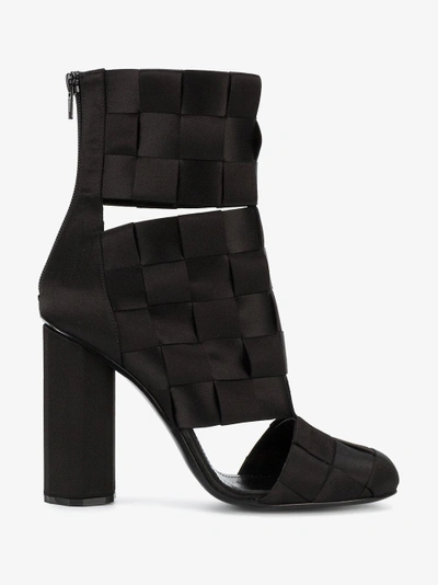 Shop Marco De Vincenzo Black Woven Satin Boots