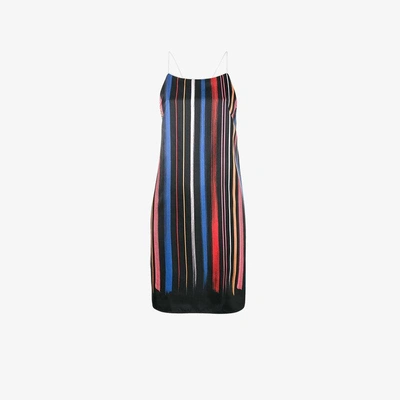 Shop Adam Selman Sport Stripe Slip Dress In Black