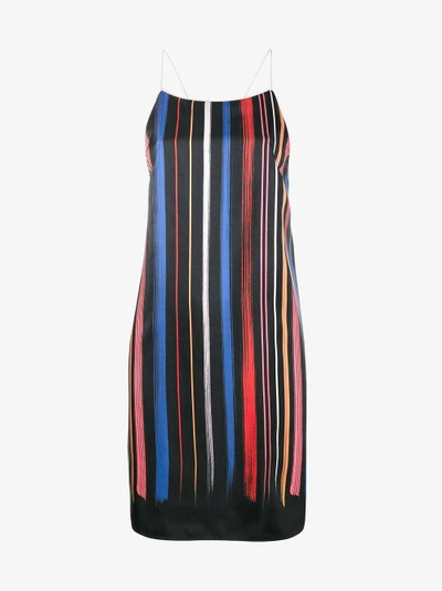 Shop Adam Selman Sport Stripe Slip Dress In Black