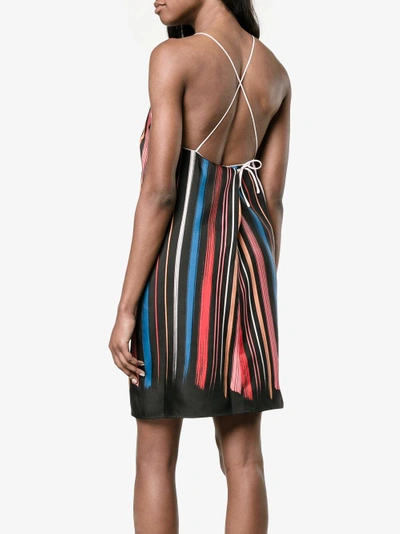 Shop Adam Selman Sport Stripe Slip Dress In Black