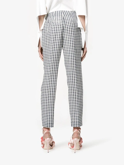 Shop Emilia Wickstead Arabella Gingham Trousers In Blue