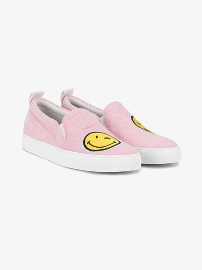 Shop Joshua Sanders Smile Terrycloth Sneakers In Pink&purple