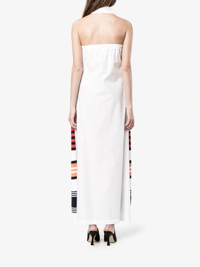 Shop Rosie Assoulin Rainbow Stripe Knitted Dress In White