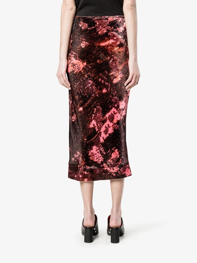 Shop Ellery Floral Print Skirt In Red