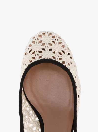 Shop Tabitha Simmons Crochet Embroidered Ballerinas In Black