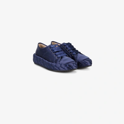 Shop Marco De Vincenzo Quilted Platform Sneakers In Blue