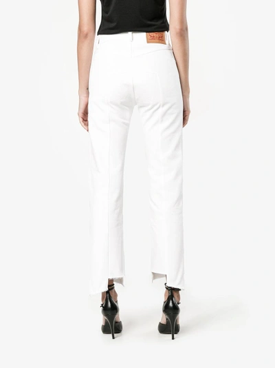 Shop Vetements Jeans Mit Hohem Bund In White
