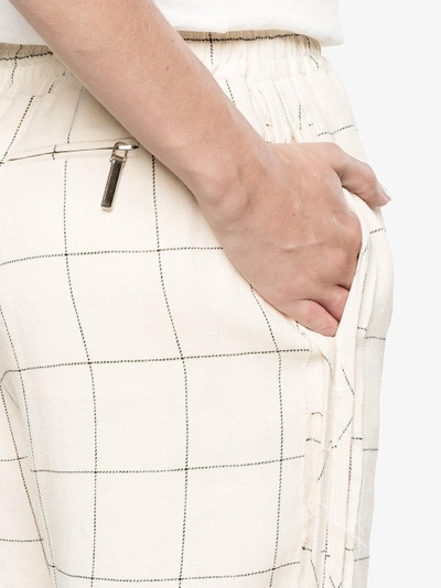 Shop Zimmermann Windowpane Print Wide-leg Trousers In Nude/neutrals