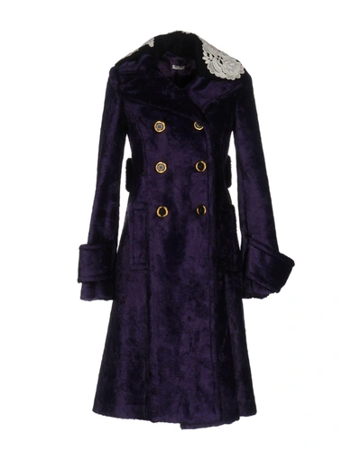 Shop Miu Miu Coats In Purple