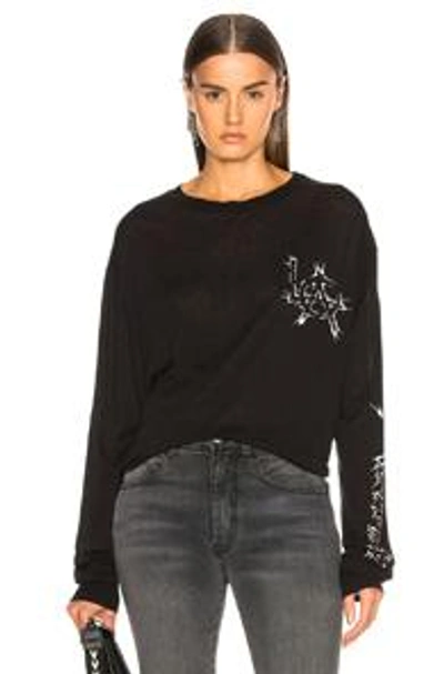 Shop Adaptation Cashmere Long Sleeve Tee In Black