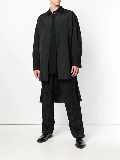 Shop Yohji Yamamoto Long-sleeve Fitted Sweatshirt In Black