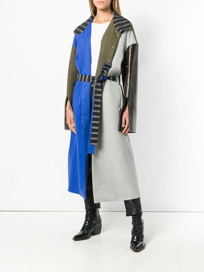 Shop Esteban Cortazar Patchwork Trench Coat In Grey