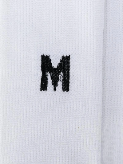 Shop Msgm Logo Knit Socks - White