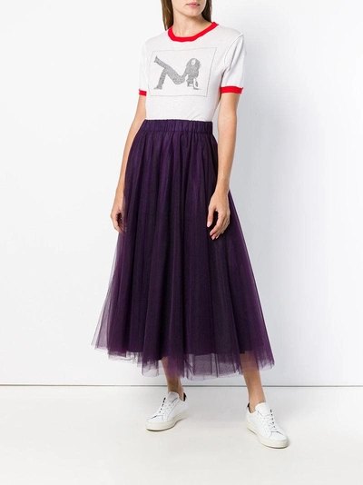 Shop P.a.r.o.s.h . Long Tulle Skirt - Pink & Purple
