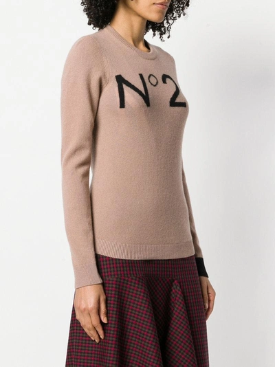 Shop N°21 Nº21 Crew Neck Logo Sweater - Pink