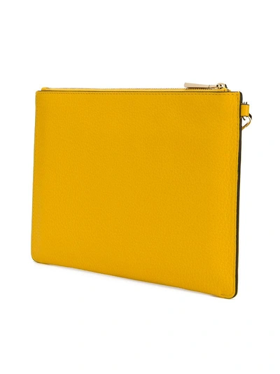 Shop Michael Michael Kors Floral Embellished Pouch In Yellow & Orange