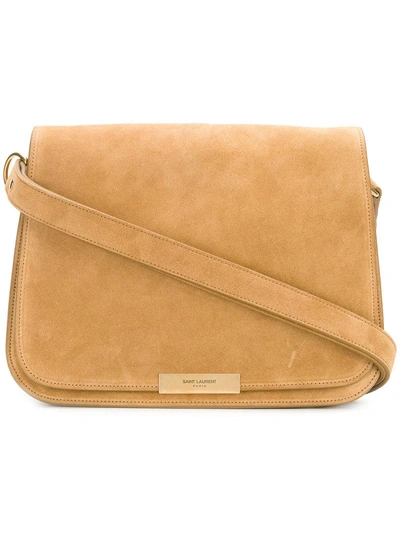 Shop Saint Laurent Amalia Flap Shoulder Bag - Neutrals