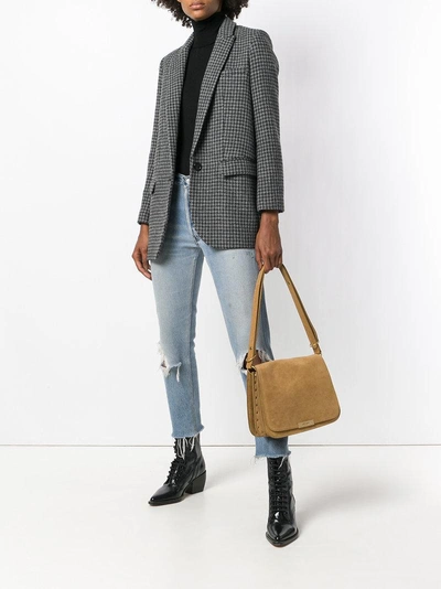 Shop Saint Laurent Amalia Flap Shoulder Bag - Neutrals