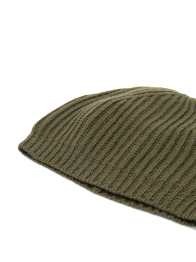 Shop Rick Owens Ribbed Beanie In Green