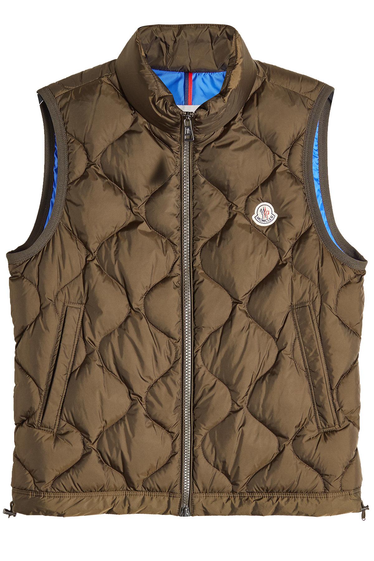 Moncler Allemont Quilted Shell Down Gilet In Army Green | ModeSens
