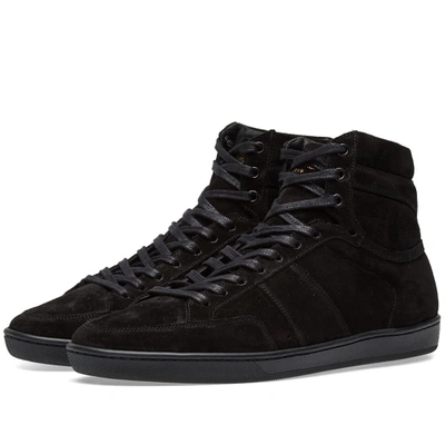 Shop Saint Laurent Sl-10h Court Classic Nubuck Sneaker In Black