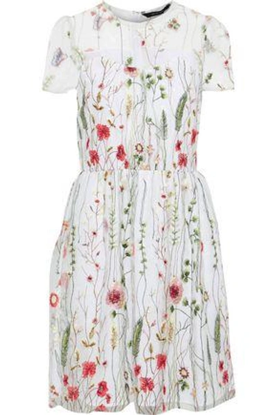 Shop W118 By Walter Baker Woman Drew Embroidered Tulle Dress White