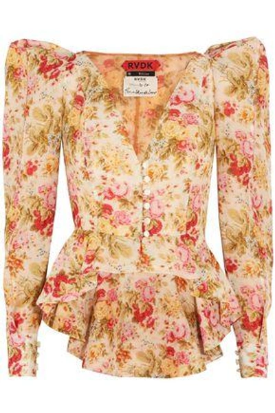 Shop Ronald Van Der Kemp Woman Floral-print Cotton And Silk-blend Voile Jacket Multicolor